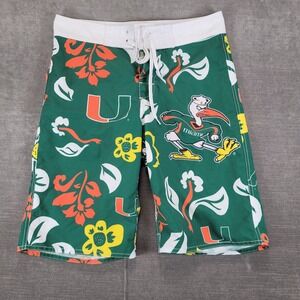 Wes and Willy Miami Hurricanes Board Shorts Swim Trunks Mens‎ Size L